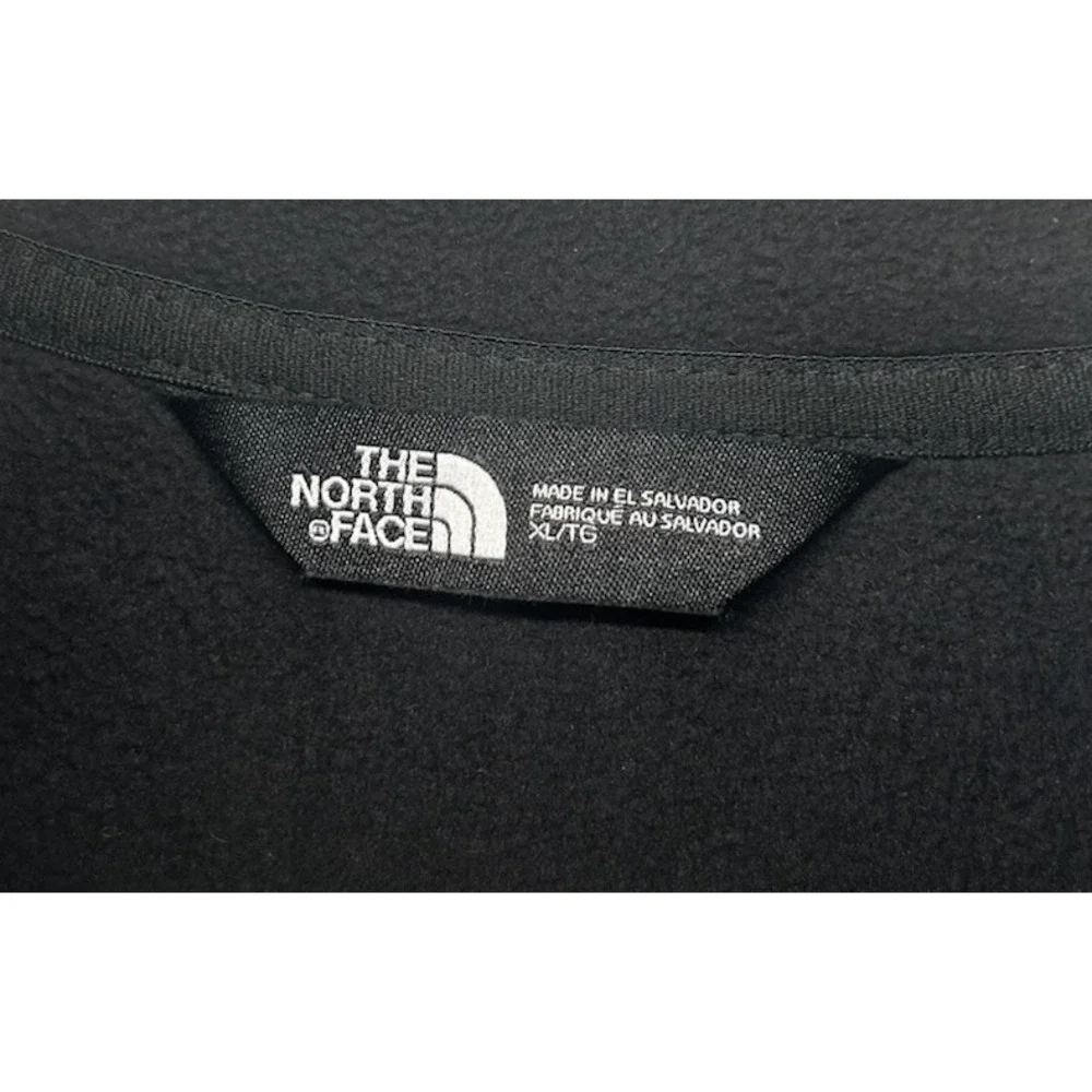 The North Face Fleece Quarter Zip Pullover Sleeve Logo Black Men's Size XL